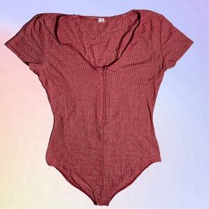 Urban Outfitters Out From Under Striped Short Sleeve Bodysuit Size M